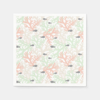 Fish and Coral Pastel Paper Napkins