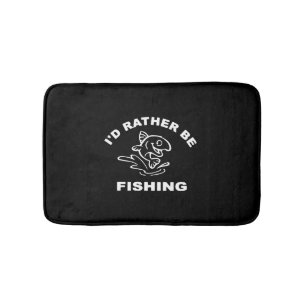 Fish and Fishing Logo Funny Bath Mat