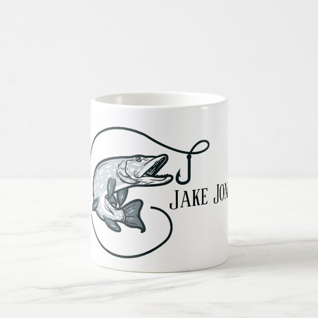 Fish and Hook Personalised Coffee Mug (Center)