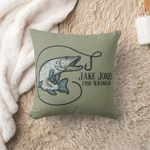 Fish and Hook Personalised Cushion