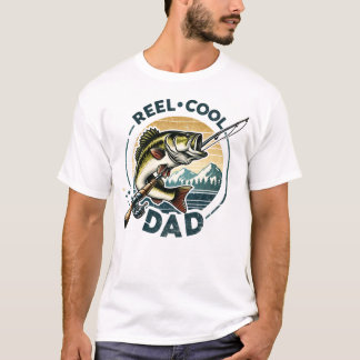 Fish and Rod Reel Cool Dad T-shirt