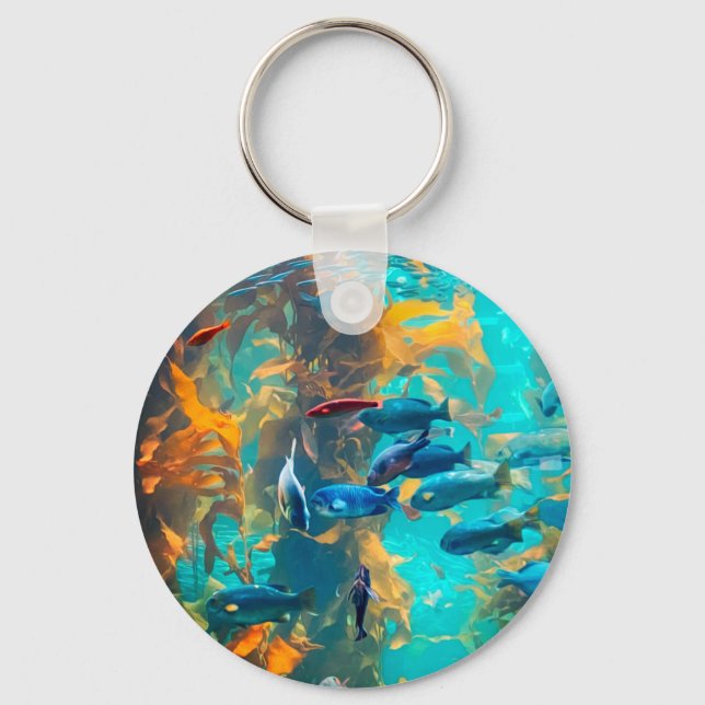 Fish and Seaweed  Key Ring (Front)