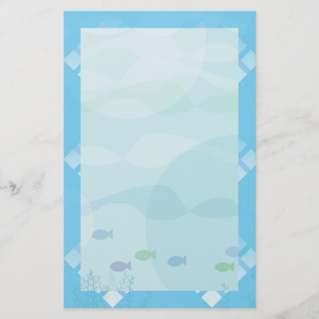 fish and water,blue stationery (Front)
