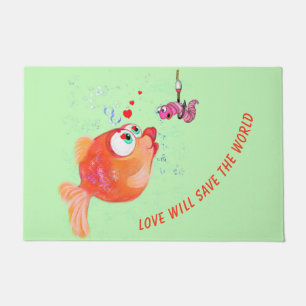 Fish and Worm Doormat Fun - Love