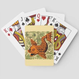 Fish Antique Tile Old art ancient Playing Cards