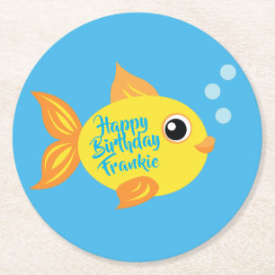 Fish Aquarium 1st Birthday Party Coasters