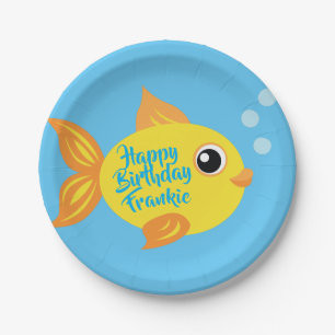 Fish Aquarium 1st Birthday Plates