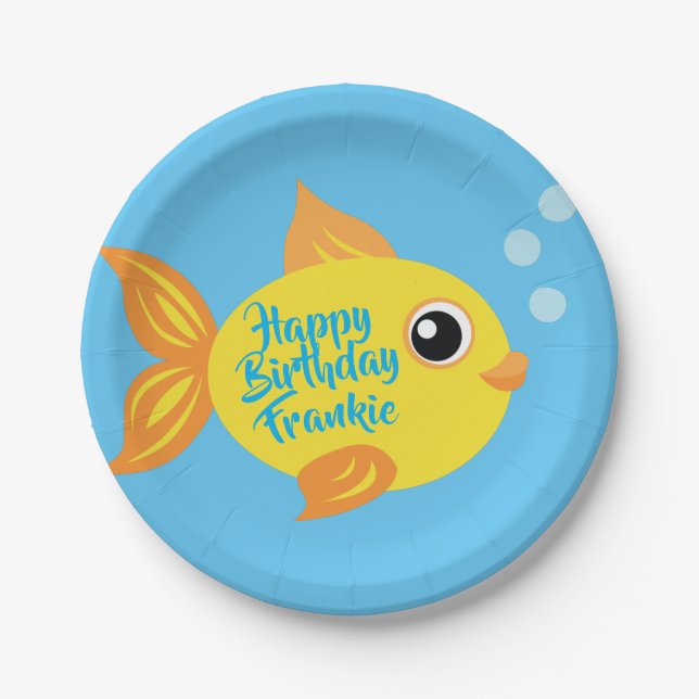 Fish Aquarium 1st Birthday Plates (Front)
