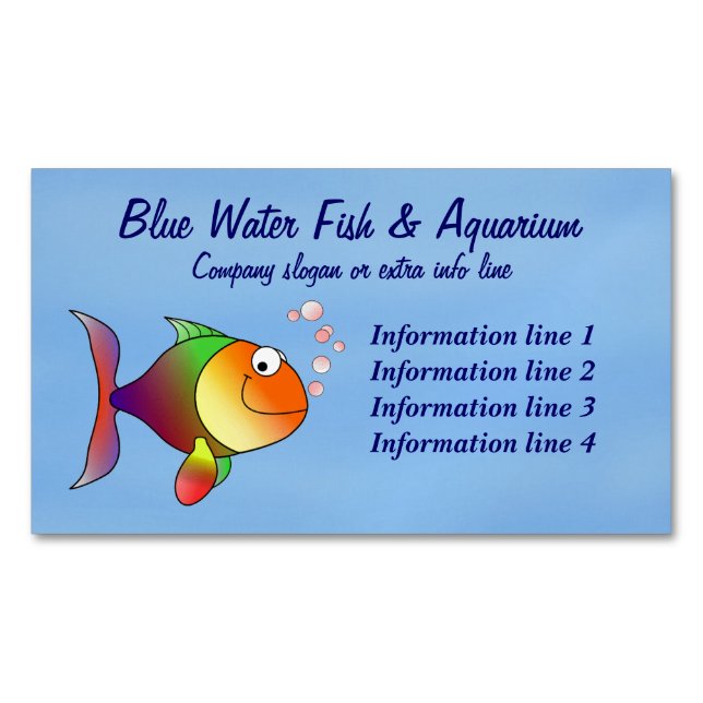 Fish Aquarium Business Magnetic Business Card (Front)