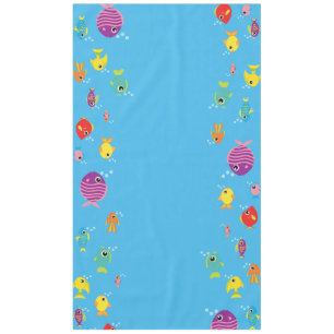 Fish Aquarium Cute First Birthday Table Cloth