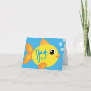 Fish Aquarium Thank You 1st Birthday Cards