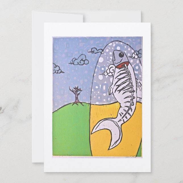 "Fish are gross to eat" flat card (Front)