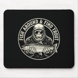Fish around and find trout fishing bigfoot mouse mat