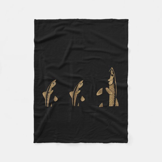 Fish Around And Find Trout Funny Fishing Fishermen Fleece Blanket (Front)