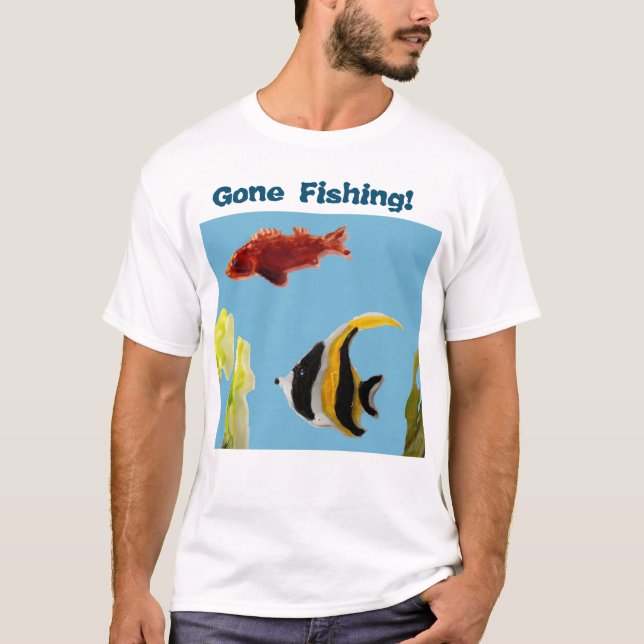 Fish Art Blue Sea T-Shirt (Front)