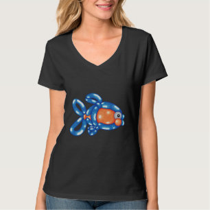 Fish Art Desgign Orange And Blue Balloon Twisting  T-Shirt