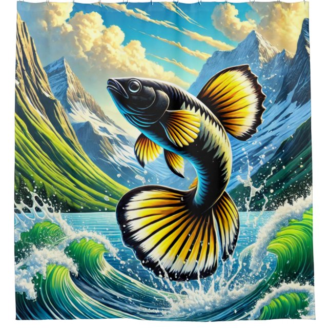 Fish Art Shower Curtain (Front)