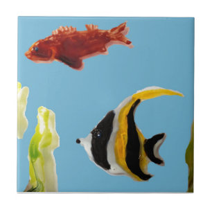 Fish Art swimming in the sea Tile