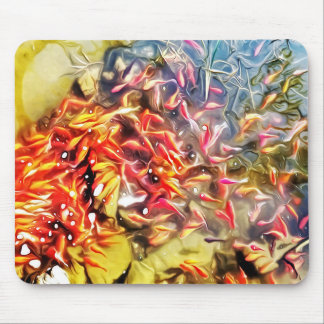 Fish artwork on a mouse pad