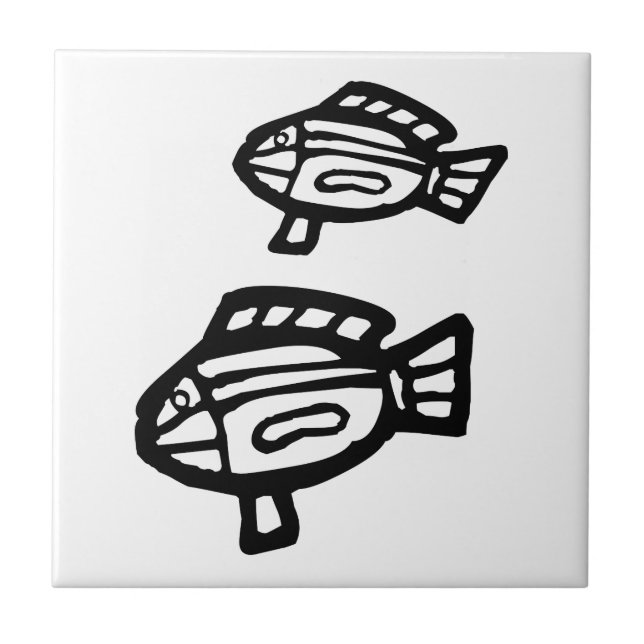Fish, Australian drawing(Aborigine) Tile (Front)