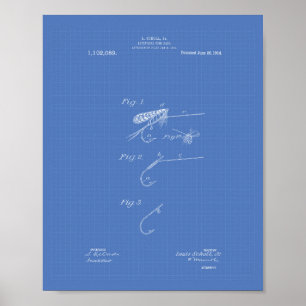 Fish Bait 1914 Patent Art Blueprint Poster