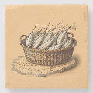 Fish Basket Marble Coaster