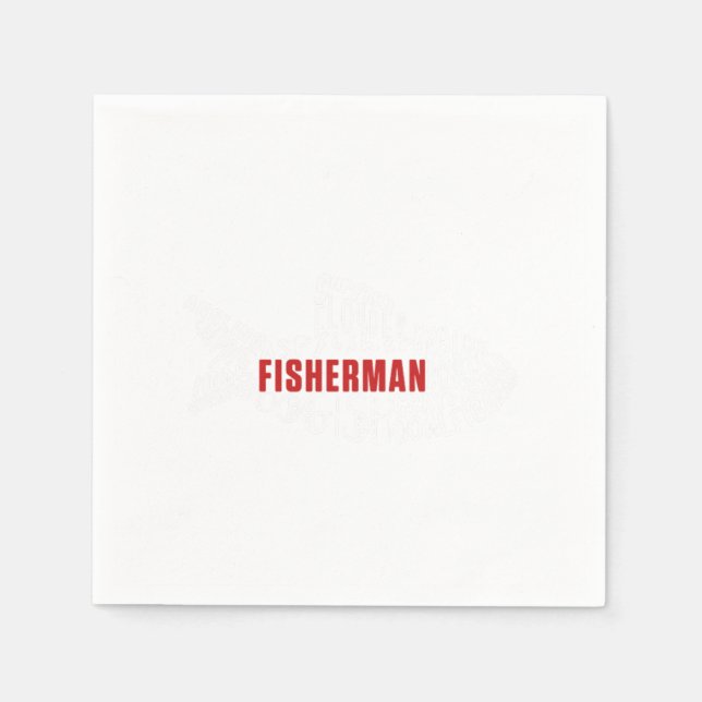 Fish Bass Fishing Fisherman Angling Fisher Gift Napkin (Front)