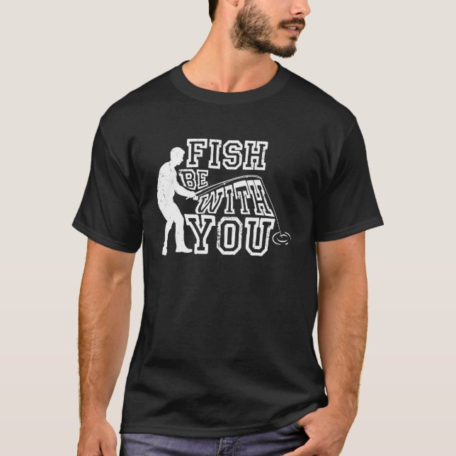 Fish Be With You Fishing Time Fisherman Angel Outf T-Shirt (Front)