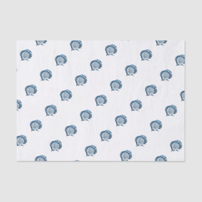 Fish beach nautical coastal ocean sea blue tissue paper (Front)