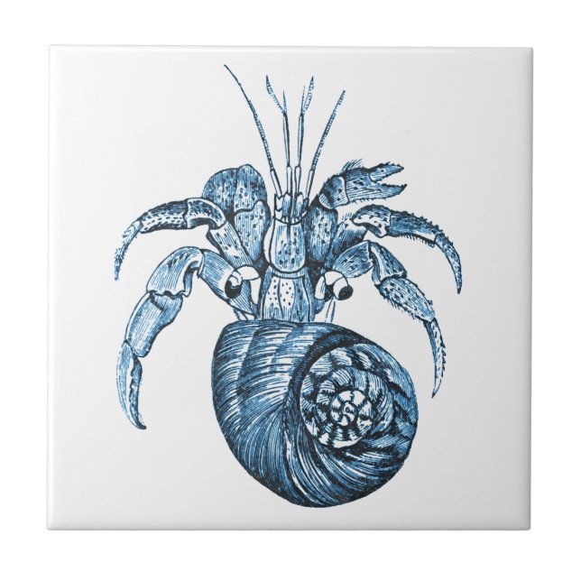 Fish beach ocean coastal nautical sea blue gifts tile (Front)