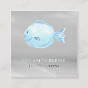 *~* Fish Beach Sand Sea Dining Tropical Square Business Card
