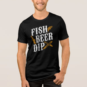 Fish Beer Dip Funny Outdoor Party Gag Tri-Blend Shirt