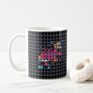 Fish Behind Net Illustration Coffee Mug