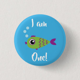Fish Birthday Party Under the Sea 3 Cm Round Badge
