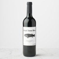 Fish Black & White Minimalist Black Grouper