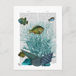 Fish, Blue Shells and Corals Postcard