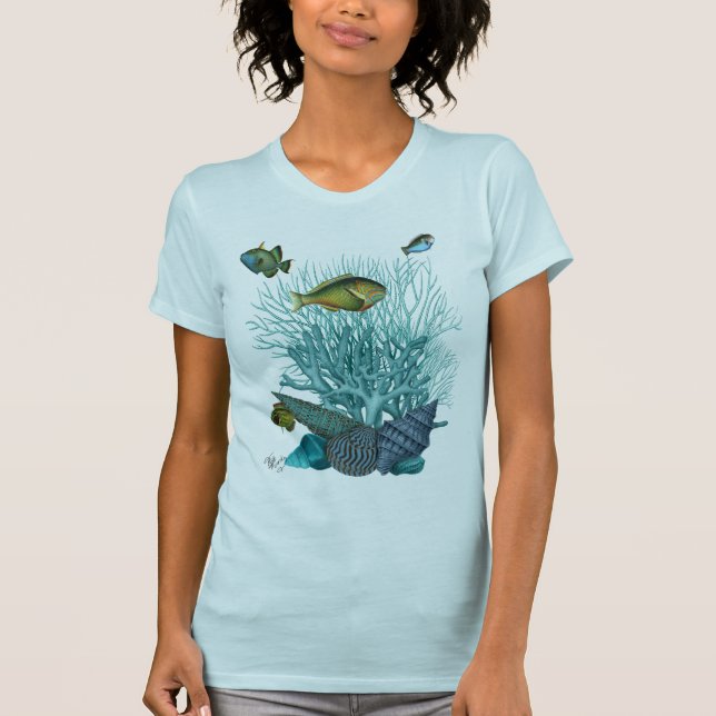 Fish Blue Shells and Corals T-Shirt (Front)