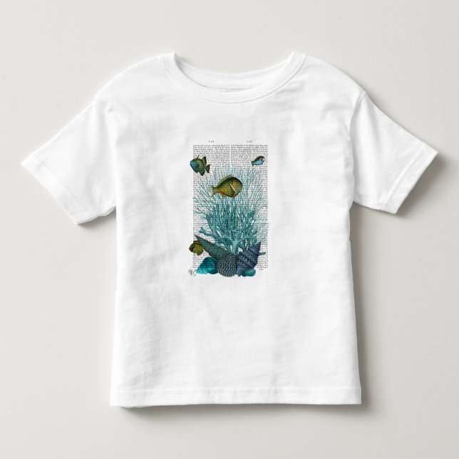 Fish, Blue Shells and Corals Toddler T-Shirt (Front)