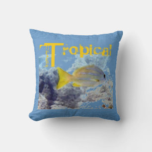 Fish Blue Yellow Tropical Graphics Pillow