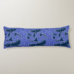 Fish Bold Swimming Ocean Blue Fishing Body Cushion
