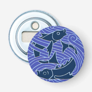 Fish Bold Swimming Ocean Blue Fishing Bottle Opener