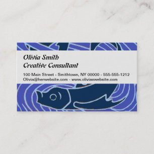 Fish Bold Swimming Ocean Blue Fishing Business Card