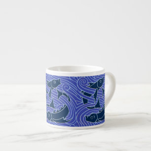 Fish Bold Swimming Ocean Blue Fishing Espresso Cup