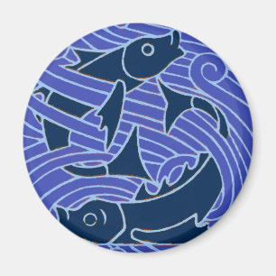 Fish Bold Swimming Ocean Blue Fishing Magnet