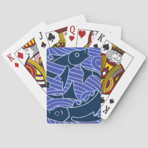 Fish Bold Swimming Ocean Blue Fishing Playing Cards
