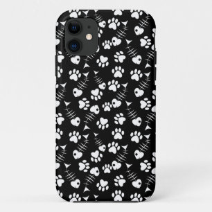 fish bone cat print pattern iPhone 11 case