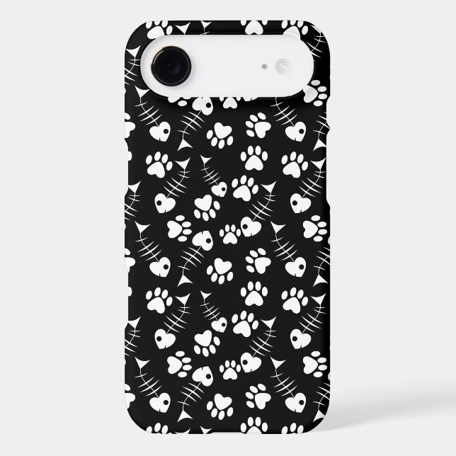 fish bone cat print pattern Case-Mate iPhone case (Back)