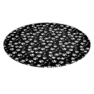 fish bone cat print pattern cutting board