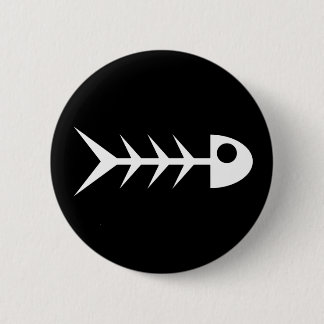 Fish bones 6 cm round badge