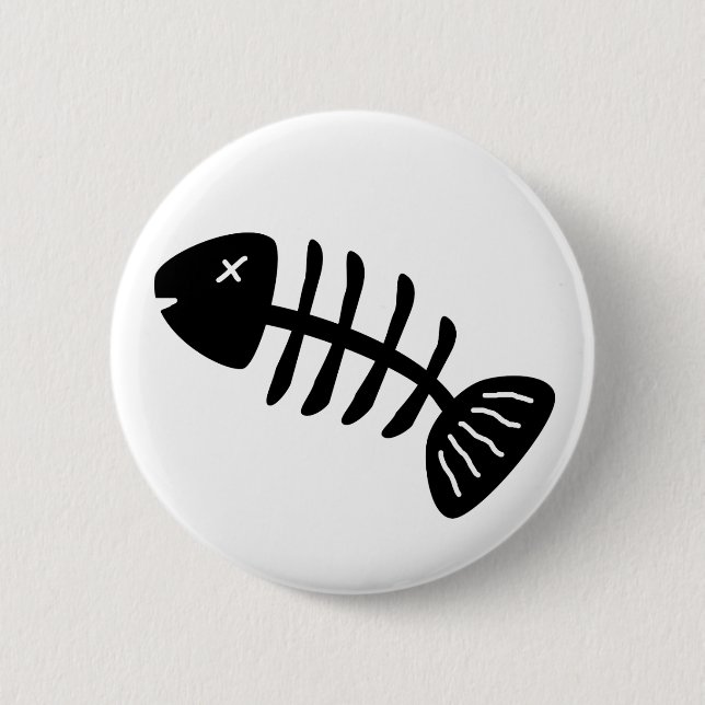 Fish Bones 6 Cm Round Badge (Front)